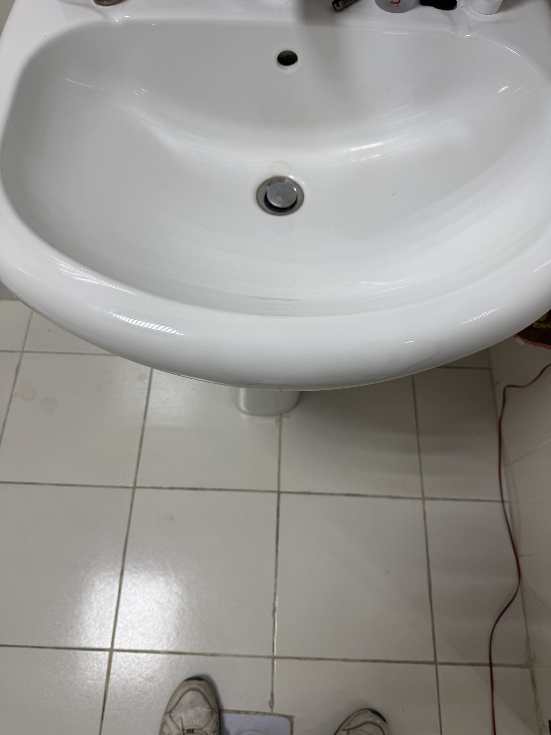 A hotel bathroom sink