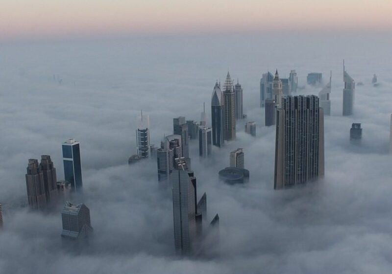 The view from the Skilled Migration Group office in Dubai, high above a sea of clouds