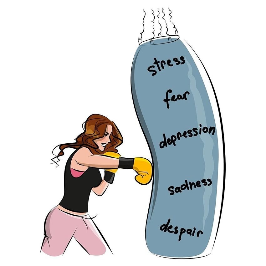 Encouragement graphic: movement helps with stress