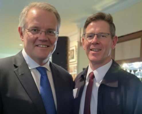 Wayne Harrison and Australian Prime Minister Scott Morrison